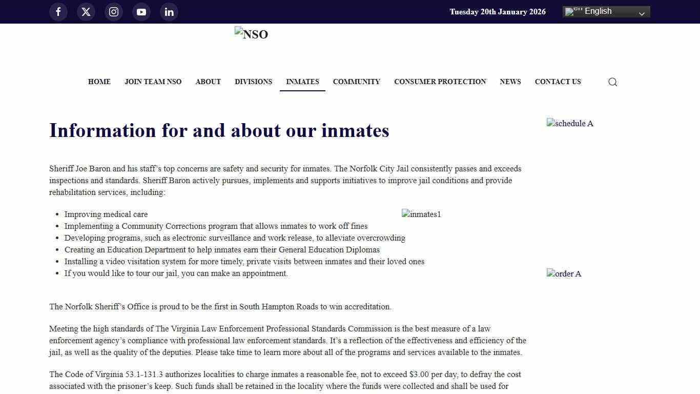 Information for and about our inmates